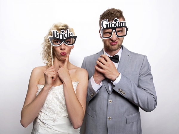 Bride & Groom Glasses Photo Props