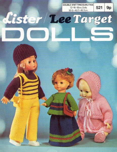 Vintage Lee-Target Knitting Pattern 521: Dressed Dolls