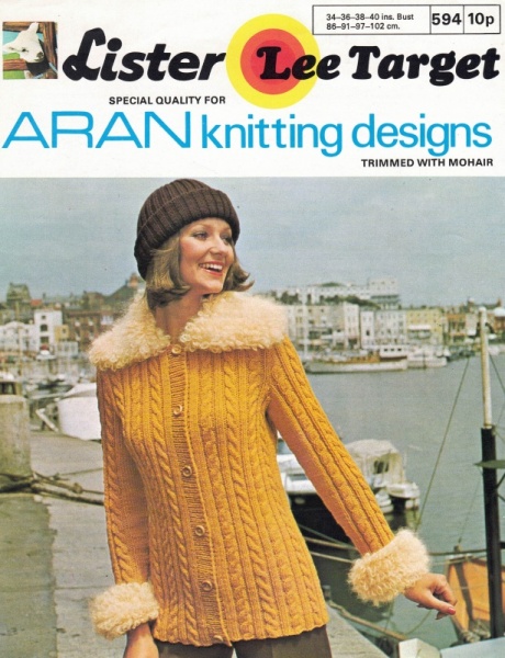 Vintage Lee-Target Knitting Pattern 594: Lady's Aran Jacket