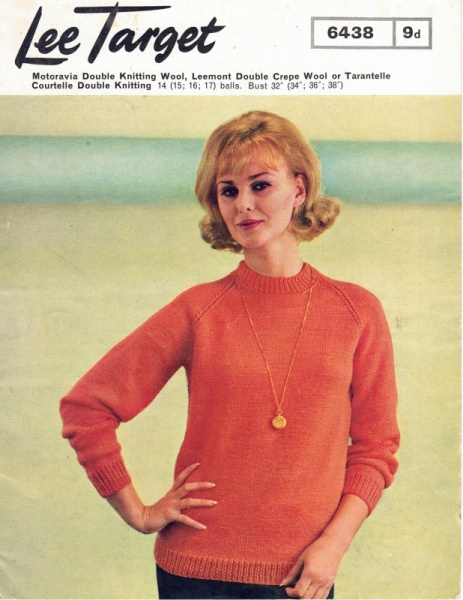 Vintage Lee-Target Knitting Pattern 6438: Lady's Sweater