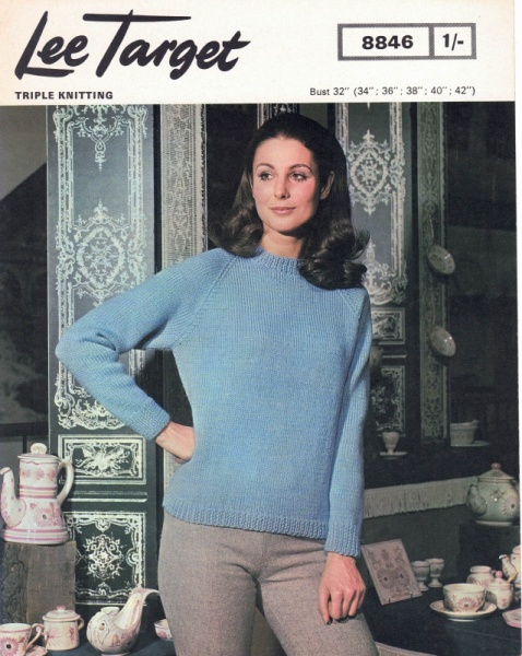 Vintage Lee-Target Knitting Pattern 8846: Lady's Sweater