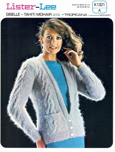 Vintage Lister-Lee Knitting Pattern K1321: Lady's Mohair Cardigan