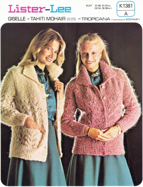Vintage Lister-Lee Knitting Pattern K1381: Lady's Jacket