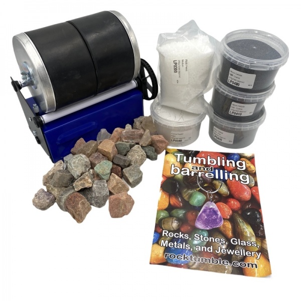 3lb Professional Double Rubber Barrel Stone Tumbler  Complete Kit