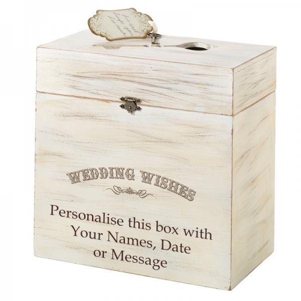 Personalised Wedding Wishes Wooden Key Card Box