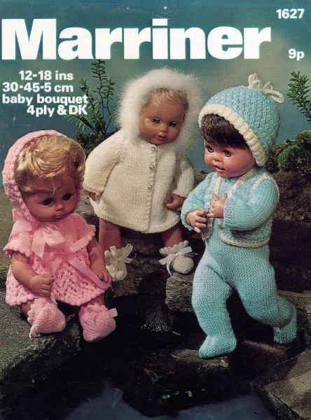 Vintage Marriner Knitting Pattern No 1627: Doll's Outfits