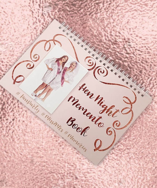 Rose Gold Hen Do Memento Book