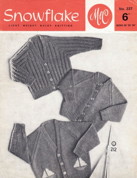 Vintage Knitting Pattern 237: Toddler's Cardigans