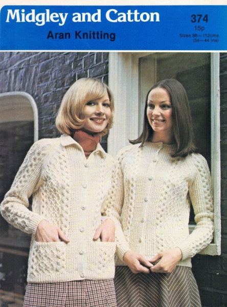 Vintage Knitting Pattern 374: Lady's Aran Jackets