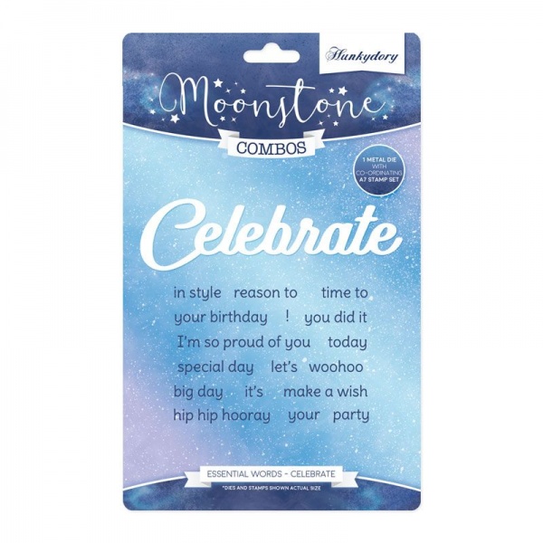 Moonstone Stamp & Die Combos - Essential Words - Celebrate