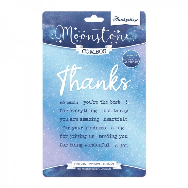 Moonstone Stamp & Die Combos - Essential Words - Thanks