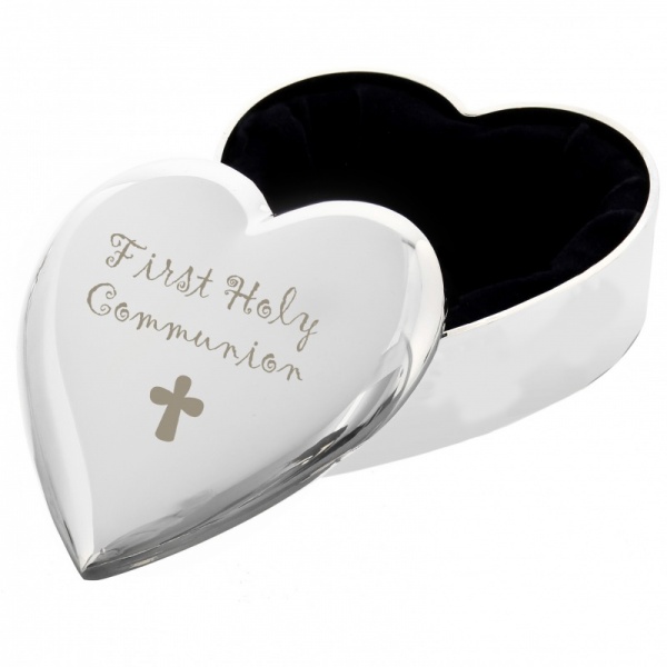 1st Holy Communion Design Heart Shaped Trinket Box