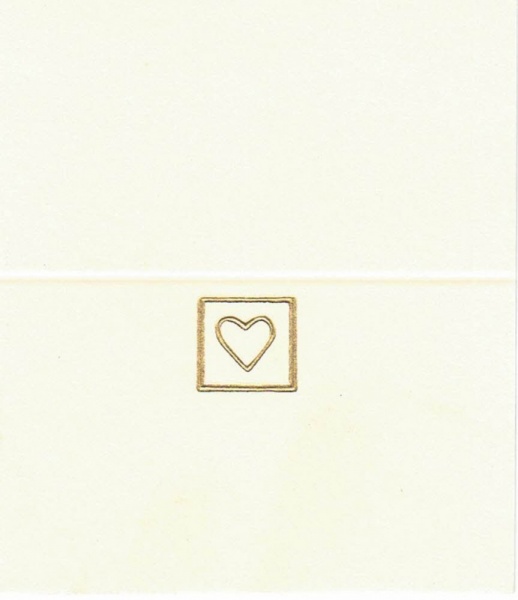 Ivory Heart Design Tent Place Card ~ Pk 10
