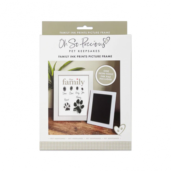 Family Finger & Paw Print Frame Kit With Ink Pad