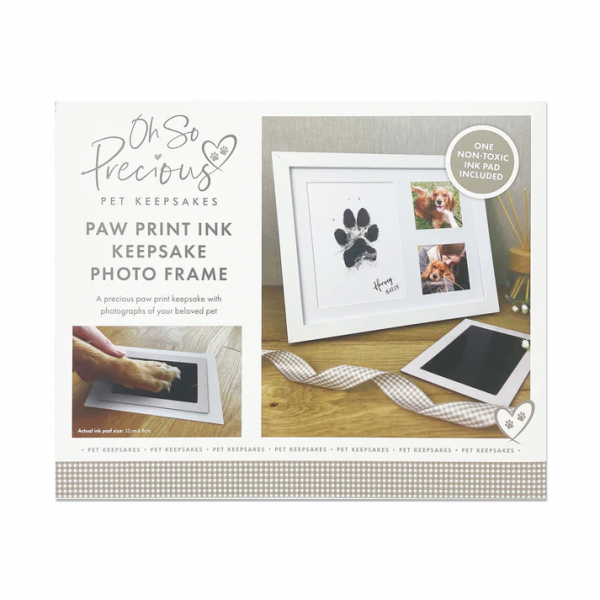 Paw Print Keepsake Photo Frame Kit With Ink Pad