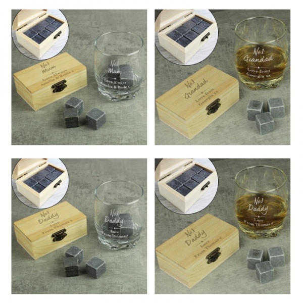 Personalised No.1 Cooling Stones & Glass Set