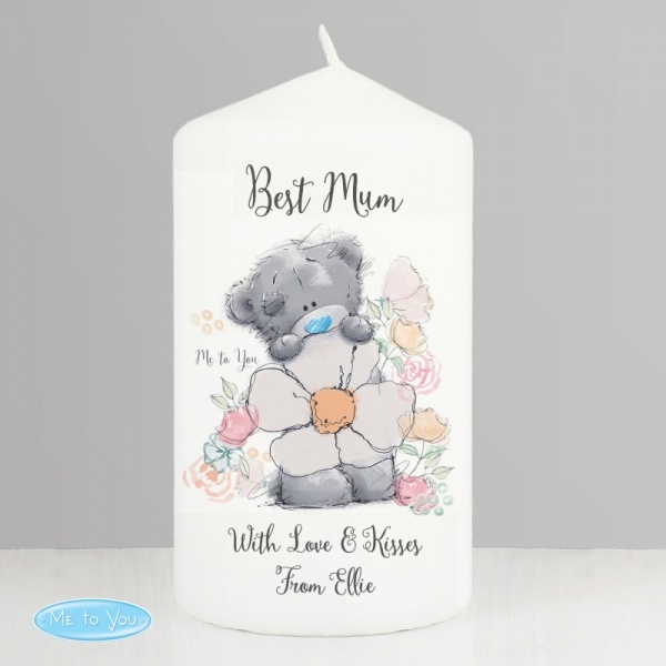 Personalised 'Me to You' Floral Pillar Candle