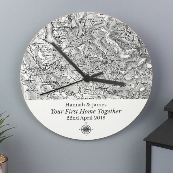 Personalised 1805 - 1874 Old Series Map Wooden Clock