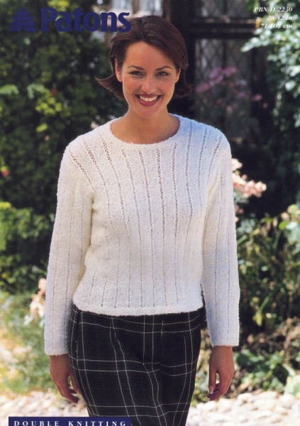 Vintage Patons Knitting Pattern 2230: Lady's Long Sleeved Top