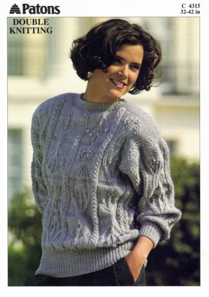 Vintage Patons Knitting Pattern 4315: Lady's Sampler Sweater
