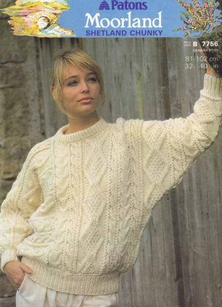 Vintage Patons Knitting Pattern 7756: Lady's Dolman Sweater