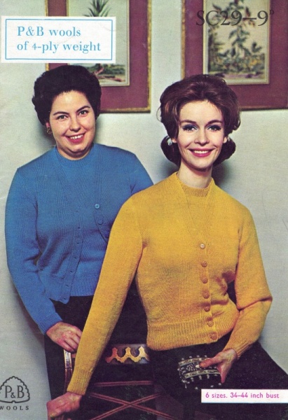 Vintage Patons Knitting Pattern SC29: Lady's Twin Set