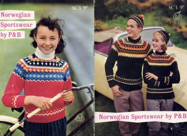Vintage Patons Knitting Pattern SC3: His & Hers Matching Sweaters & Caps