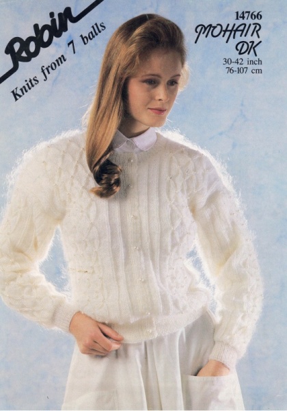 Vintage Robin Knitting Pattern 14766: Lady's Cardigan