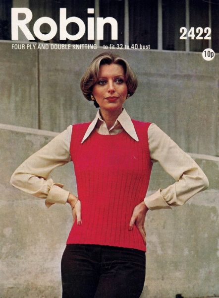 Vintage Robin Knitting Pattern 2422: Skinny Rib Sweater