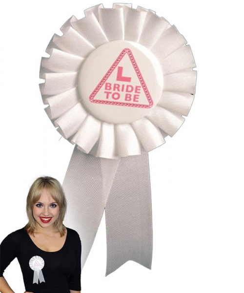 Miss Behave 'Bride to Be' White Rosette