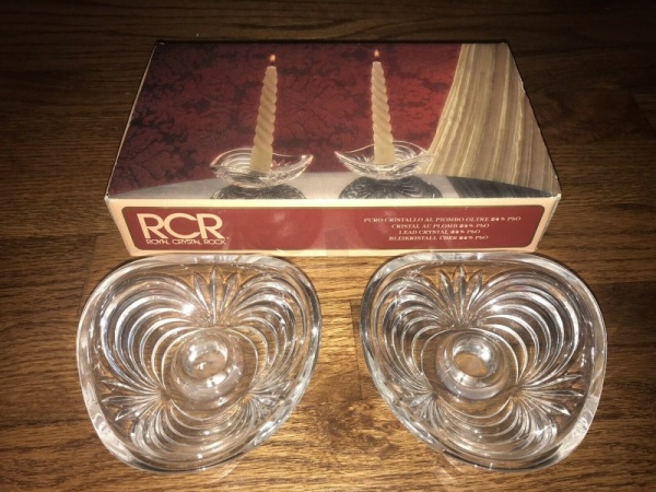 RCR Aurea Lead Crystal Candle Holders