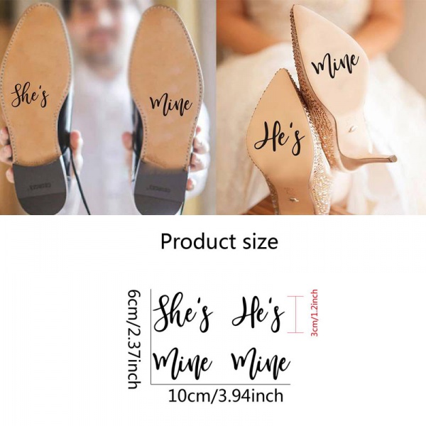 He's Mine, She's Mine Self-Adhesive Shoe Sticker Set