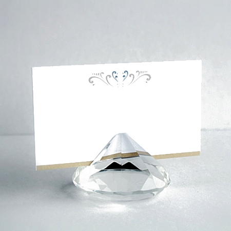 Clear Diamond Shaped Place Card Holders