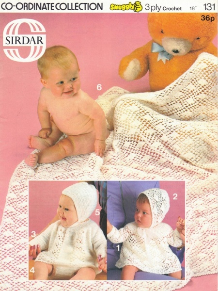 Vintage Sirdar Crochet Pattern No 131: Baby Clothes Crochet Collection