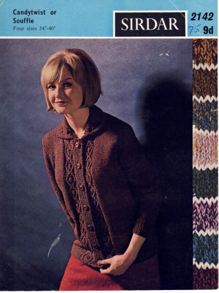 Vintage Sirdar Knitting Pattern No 2142: Lady's Candytwist Jacket