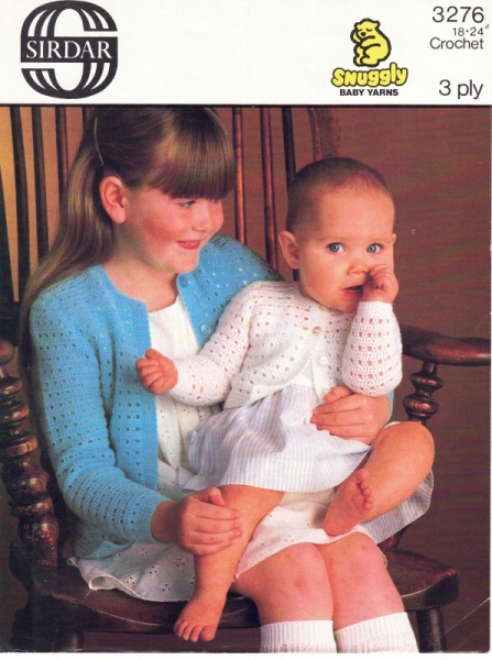 Vintage Sirdar Crochet Pattern No 3276: Baby's Crochet Cardigan