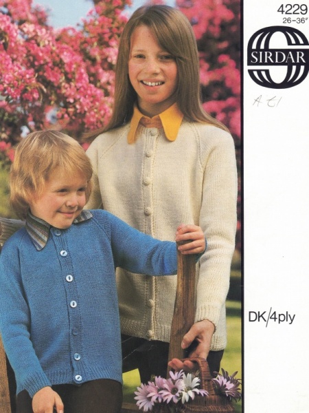 Vintage Sirdar Knitting Pattern No 4229: Children's Cardigan