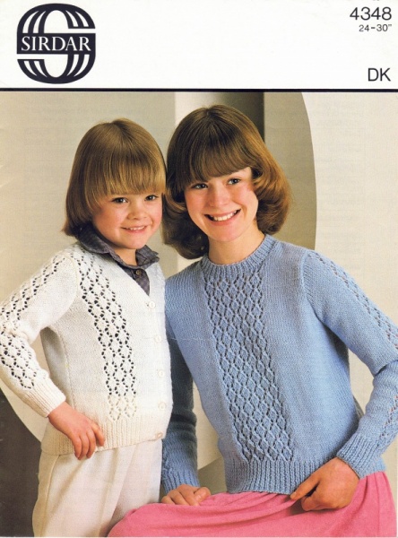 Vintage Sirdar Knitting Pattern No 4348: Child's Cardigan & Sweater