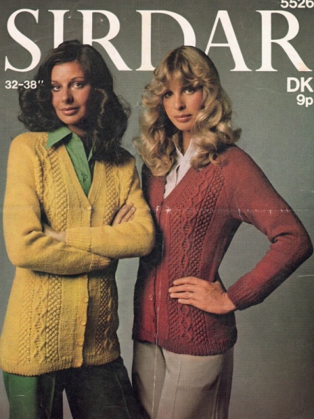 Vintage Sirdar Knitting Pattern No 5526: Lady's Aran Cardigans
