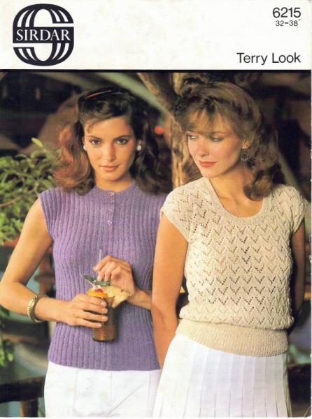 Vintage Sirdar Knitting Pattern No 6215: Lady's Lacy & Ribbed Tops