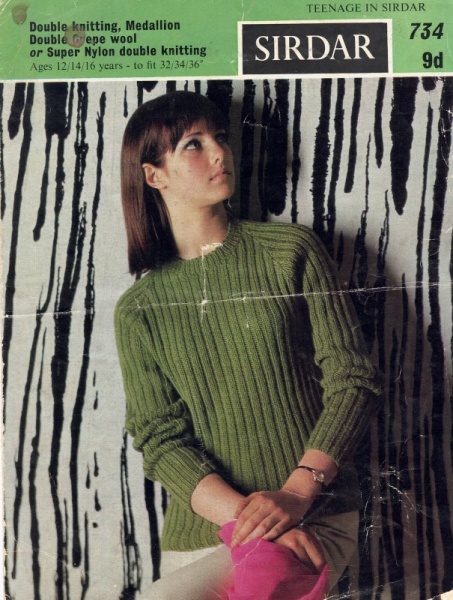 Vintage Sirdar Knitting Pattern No 734: Teenage Raglan Sweater