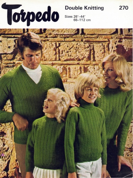 Vintage Torpedo Knitting Pattern No 270: Family Sweaters - PDF Download