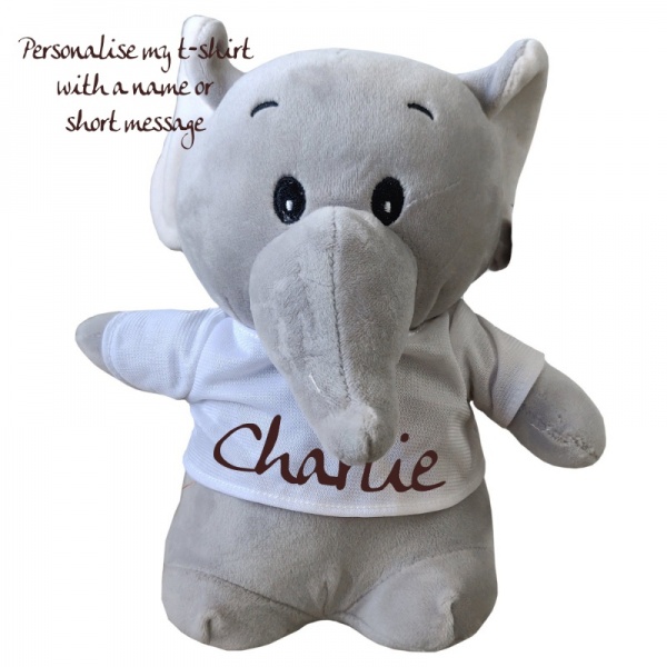 Super Soft Elephant with Personalised T-Shirt