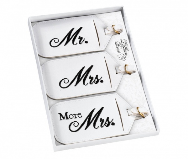 Set of 3 'Mr.', 'Mrs.' & 'More Mrs.' Luggage Tags