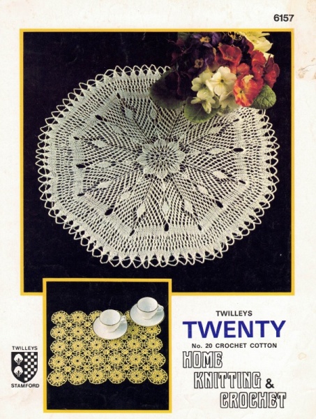 Vintage Twilleys Crochet Pattern 6157: Knitted Table Centre & Crochet Traycloth