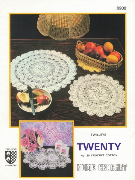 Vintage Twilleys Crochet Pattern 6202: Round & Oval Crochet Mats