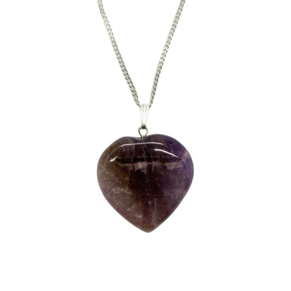 Crystal Heart Pendant on Silver Chain