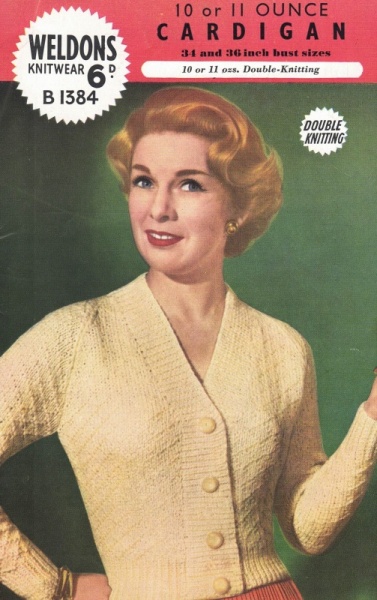 Vintage Weldons Knitting Pattern No B1384: Ladies Cardigan