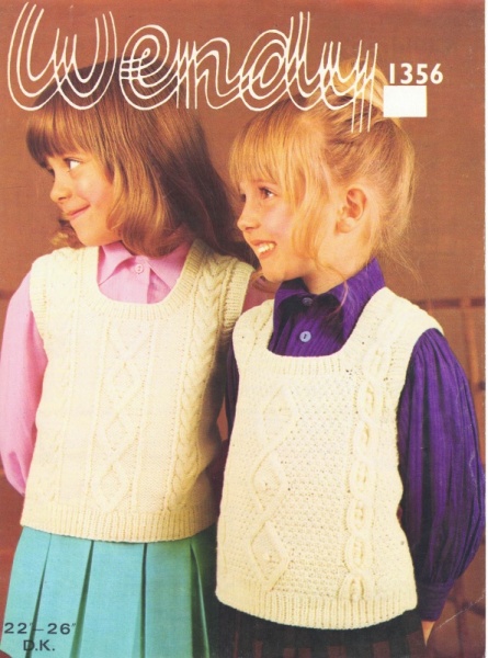 Vintage Wendy Knitting Pattern 1356: Children's Tank Tops - PDF Download