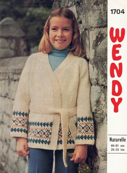 Vintage Wendy Knitting Pattern 1704: Child's Fair Isle Jacket